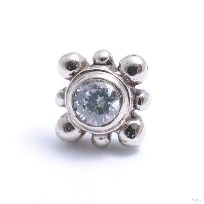 14k White Gold / Clear CZ