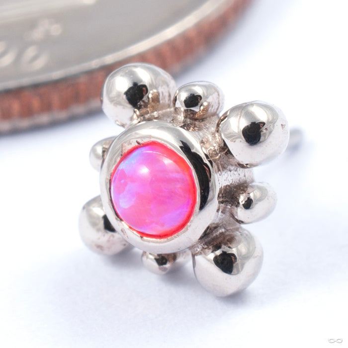 14k White Gold / Hot Pink Opal