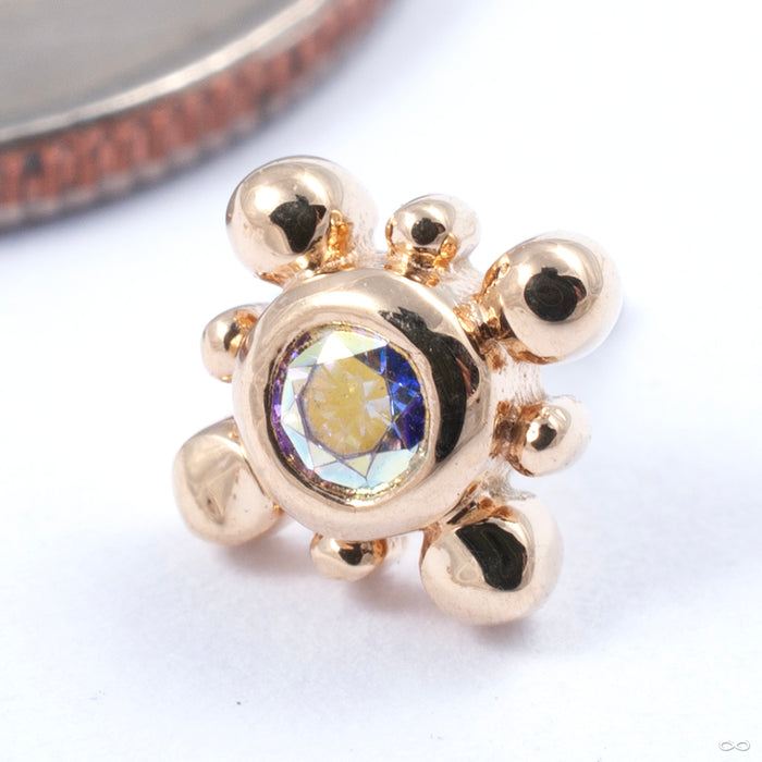 14k Yellow Gold / Aurora Borealis