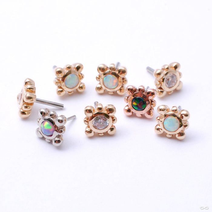 Bindi Press-fit End in Gold from LeRoi with Assorted Stones