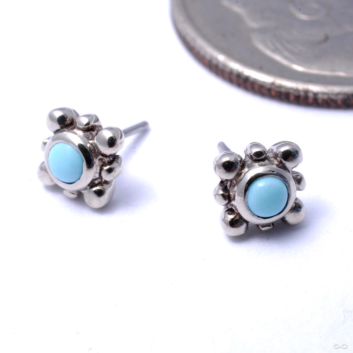Bindi Press-fit End in Gold from LeRoi with Robin's Egg