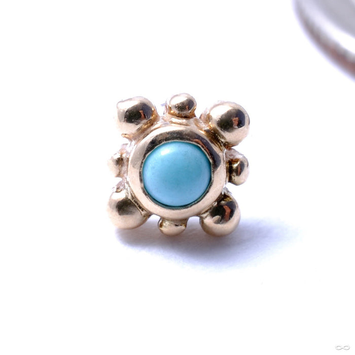 Bindi Press-fit End in Gold from LeRoi with Robin's Egg