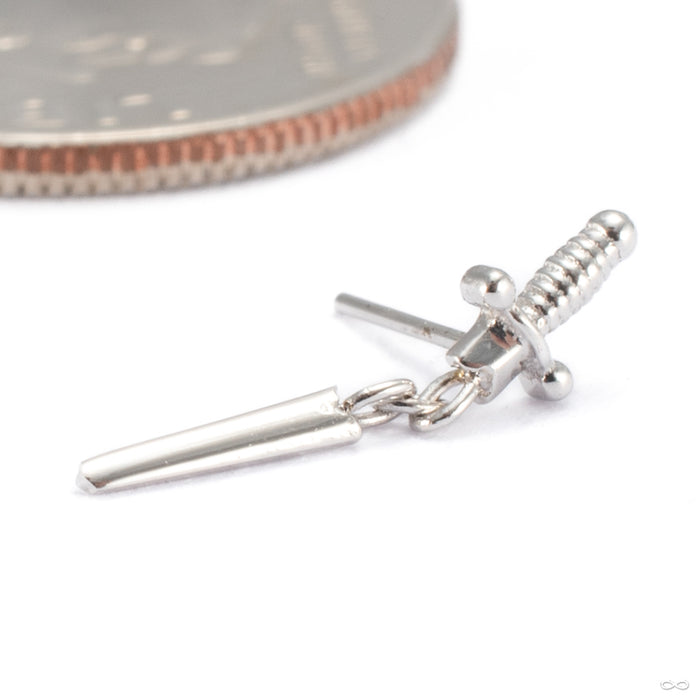 Bitty Needle Press-fit End in 14k White Gold from Pupil Hall