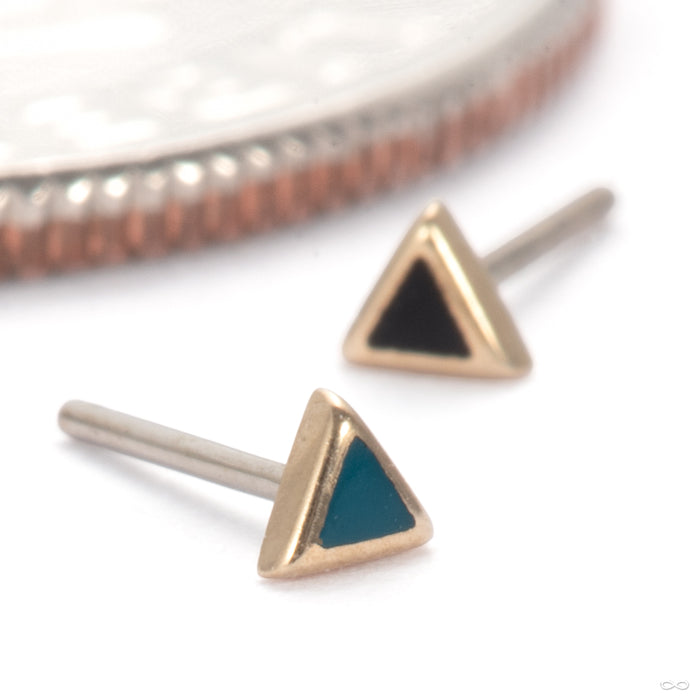 Bitty Toned Tryangle Press-fit End in Gold from Pupil Hall with various accents