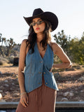 Blakely Denim Halter Top - Final Sale - Stitch And Feather