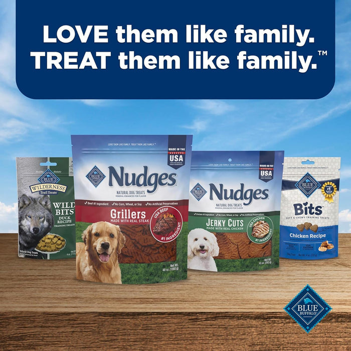 Blue Buffalo Nudges Grillers Natural Dog Treats, Made in the USA with Real Chicken, 16-oz Bag
