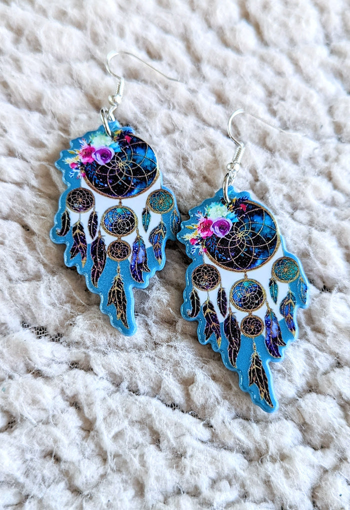 Blue Dreamcatcher Alternative Acrylic Earrings