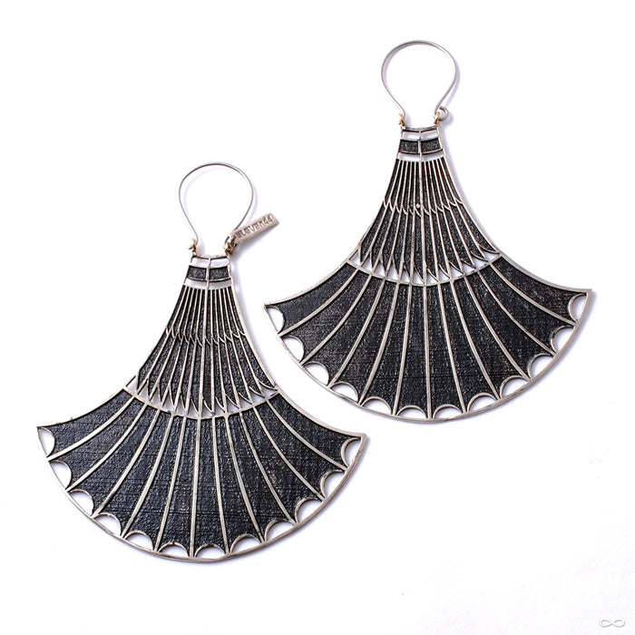 Blue Lotus Hoop Earrings from Eleven44 in white brass