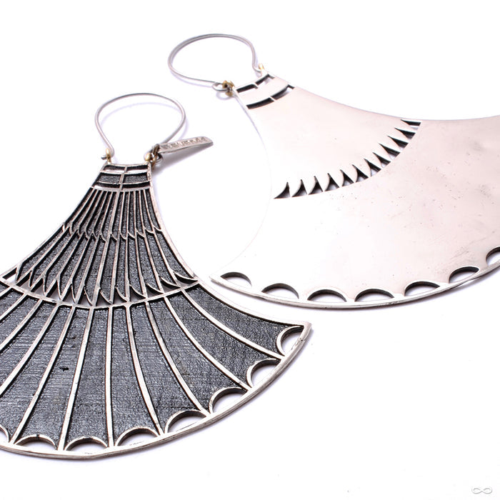 Blue Lotus Hoop Earrings from Eleven44 in white brass back view