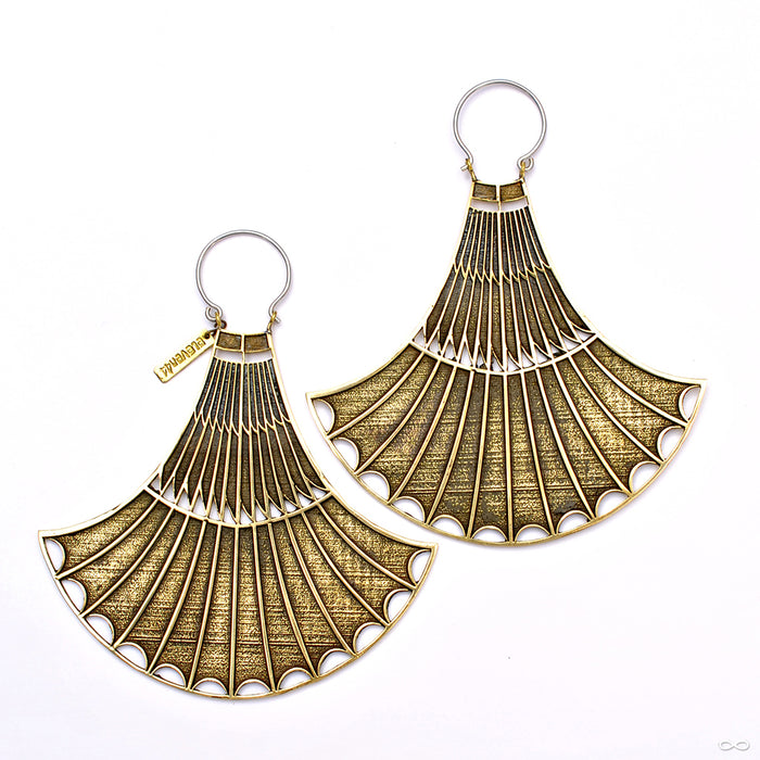 Blue Lotus Hoop Earrings from Eleven44 in brass