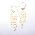 Bordeaux Earrings from Maya Jewelry in Rose-gold-plated Copper with Bone
