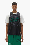 Boston Celtics Mesh Jersey with embroidered appliqué graphics, available in various sizes.