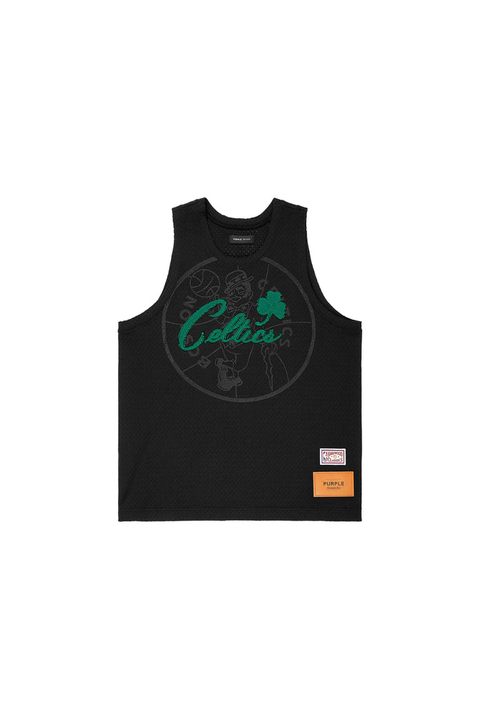 Boston Celtics Mesh Jersey with embroidered graphics, heavyweight sport mesh, oversized fit.