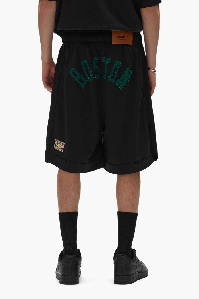 Boston Celtics Mesh Shorts with elastic waistband and drawcords, relaxed fit, heavyweight sport mesh