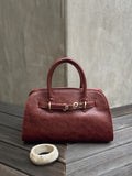Boston Vegan Leather Tote in Raisin - Stitch And Feather