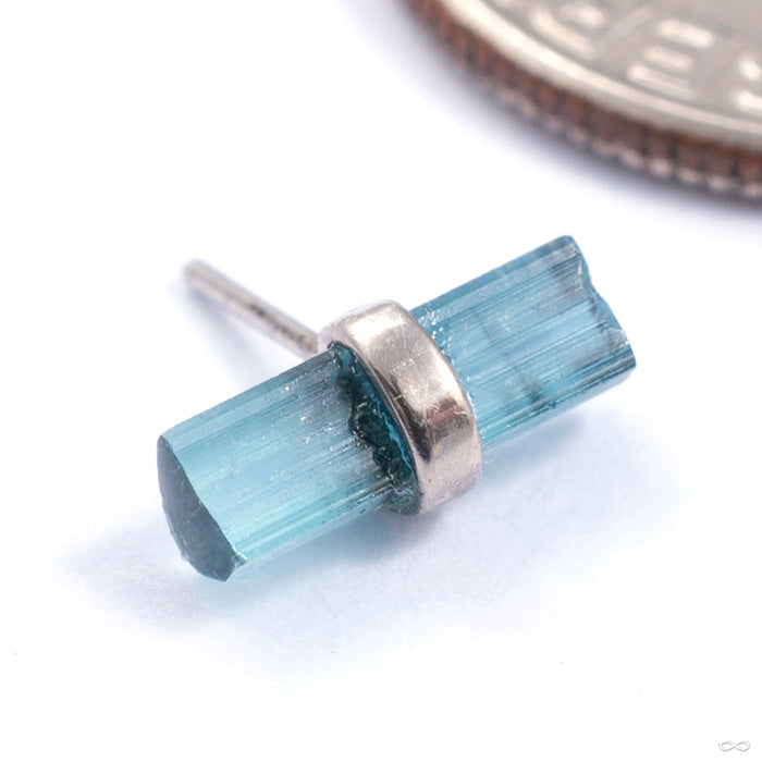 14k White Gold / Blue Tourmaline / Medium