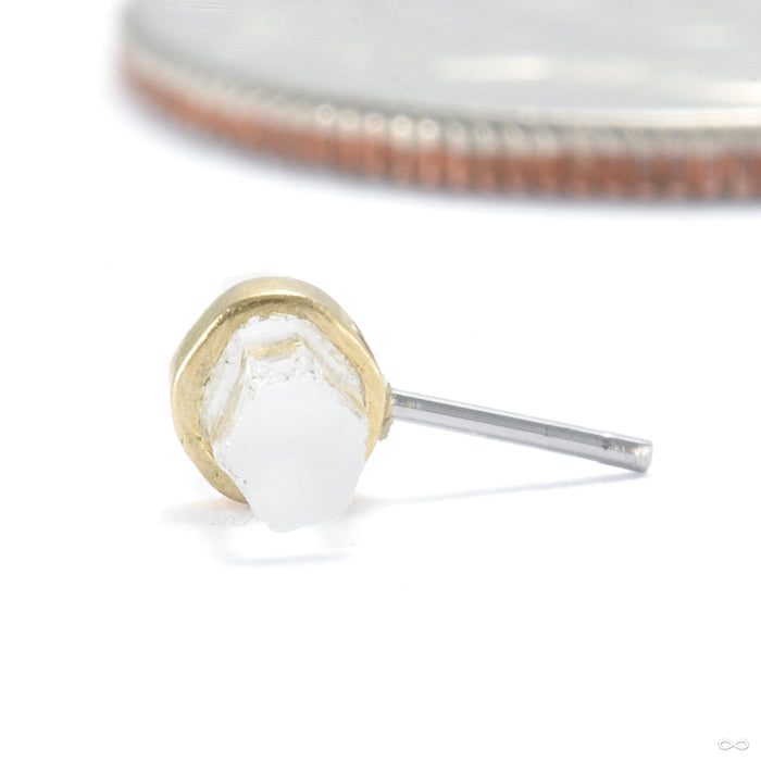 Bound by Love Press-fit End in Gold from Quetzalli with clear quartz side view
