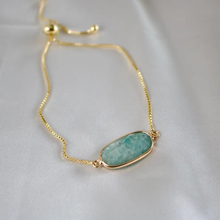 Bracelet | Jules Amazonite  // Gold Adjustable