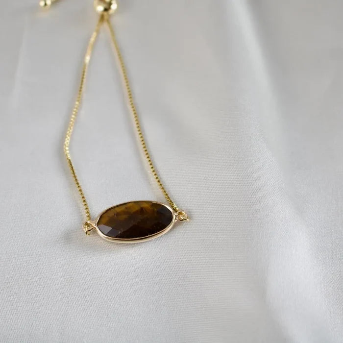 Bracelet | Jules Tigers Eye  // Gold Adjustable