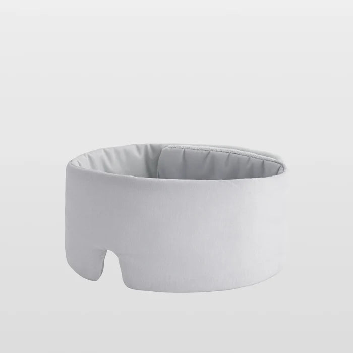 Breescape misty grey cooling eye mask: breathable fabric for hot sleepers & menopause.