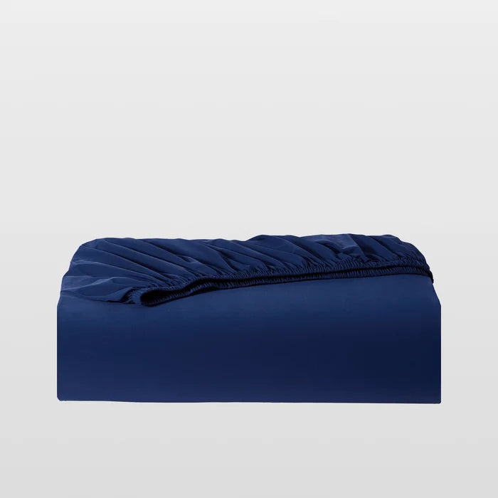 Breescape twilight blue cooling fitted sheet, BlendTek™ fabric with instant cool touch.