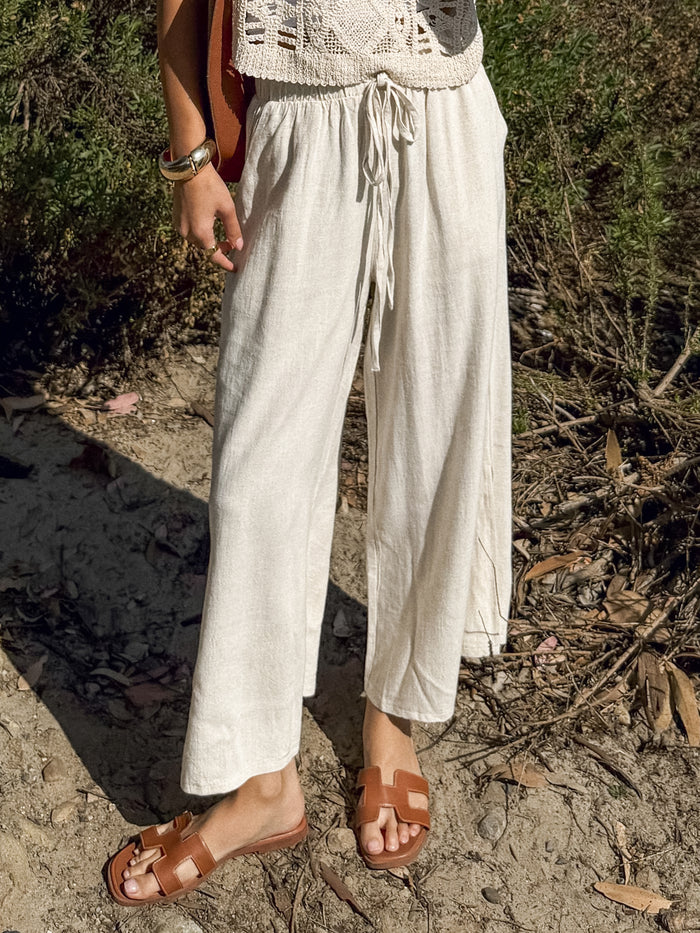Briar Linen Wide Leg Pants - Stitch And Feather