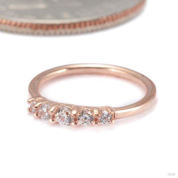 Brigitte Seam Ring in 14k Rose Gold with Clear CZ from Buddha Jewelry