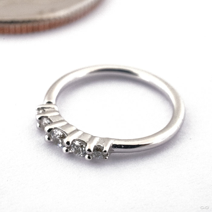 Brigitte Seam Ring in 14k White Gold with Clear CZ from Buddha Jewelry