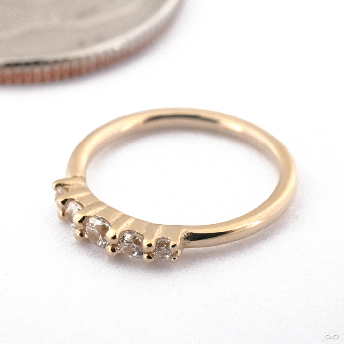 Brigitte Seam Ring in 14k Yellow Gold with Clear CZ from Buddha Jewelry