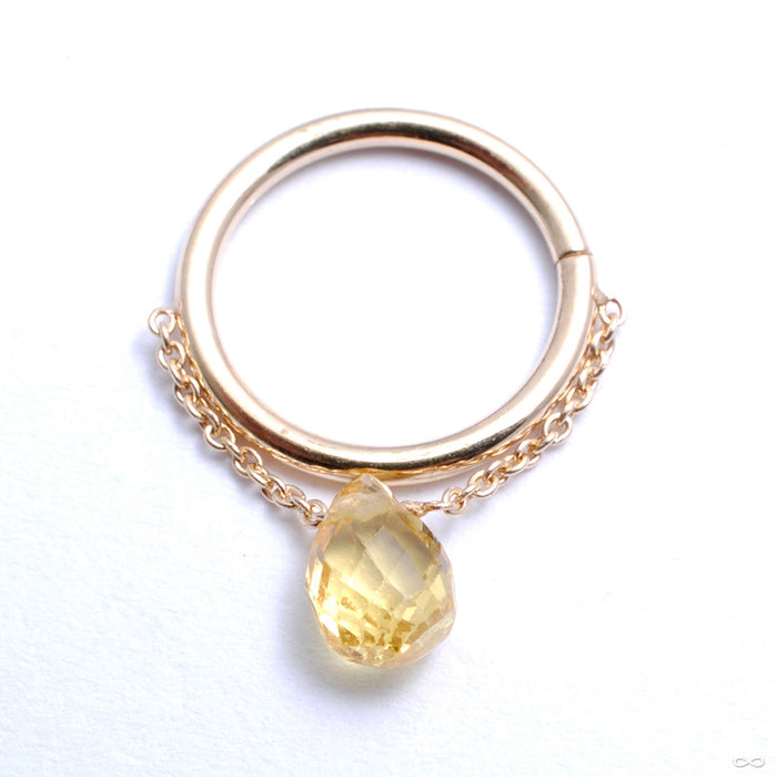 Briolette Seam Ring in Gold from Pupil Hall with yellow sapphire