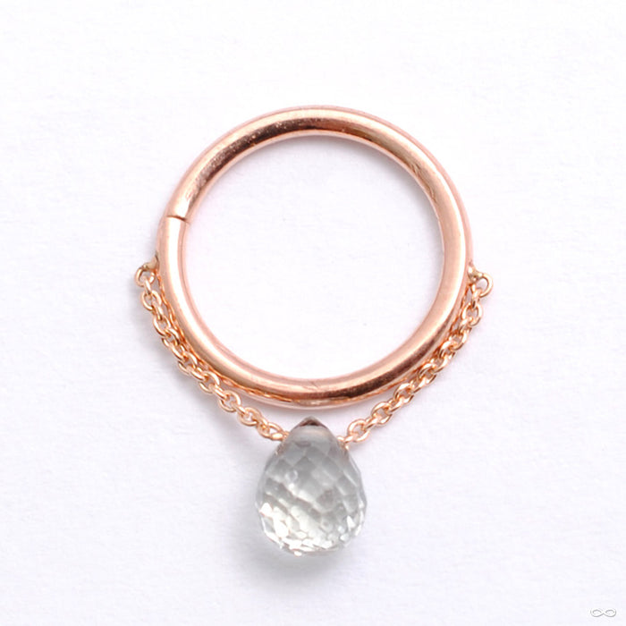 Briolette Seam Ring in Gold from Pupil Hall with light gray sapphire