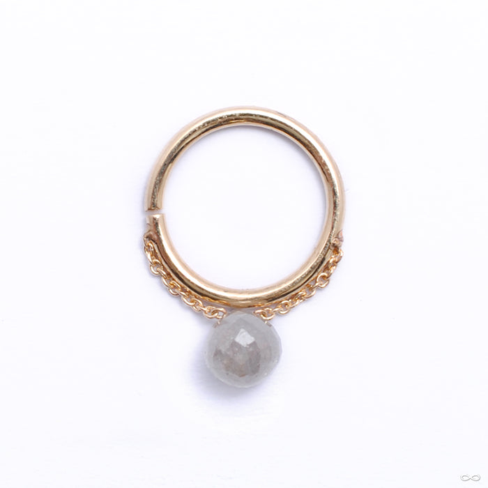 Briolette Seam Ring in Gold from Pupil Hall with Gray Diamond