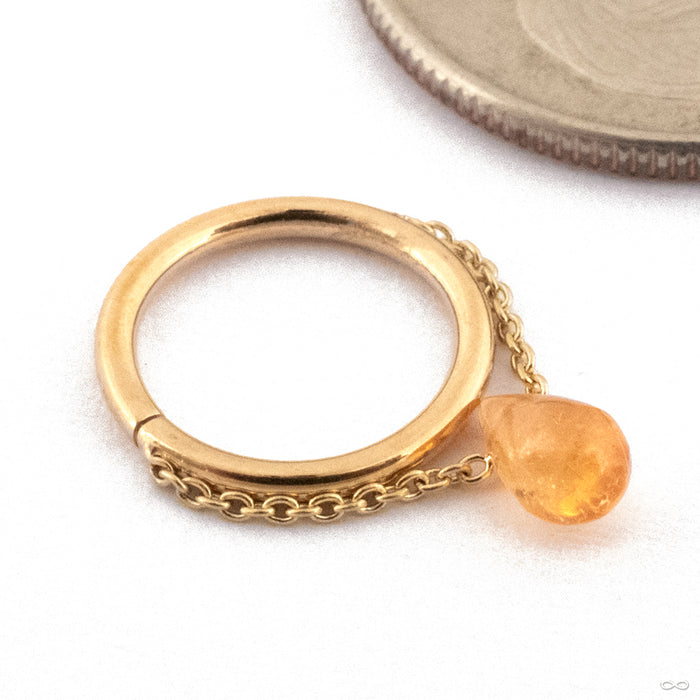 18g 9/32" / 14k Yellow Gold / Mandarin Garnet