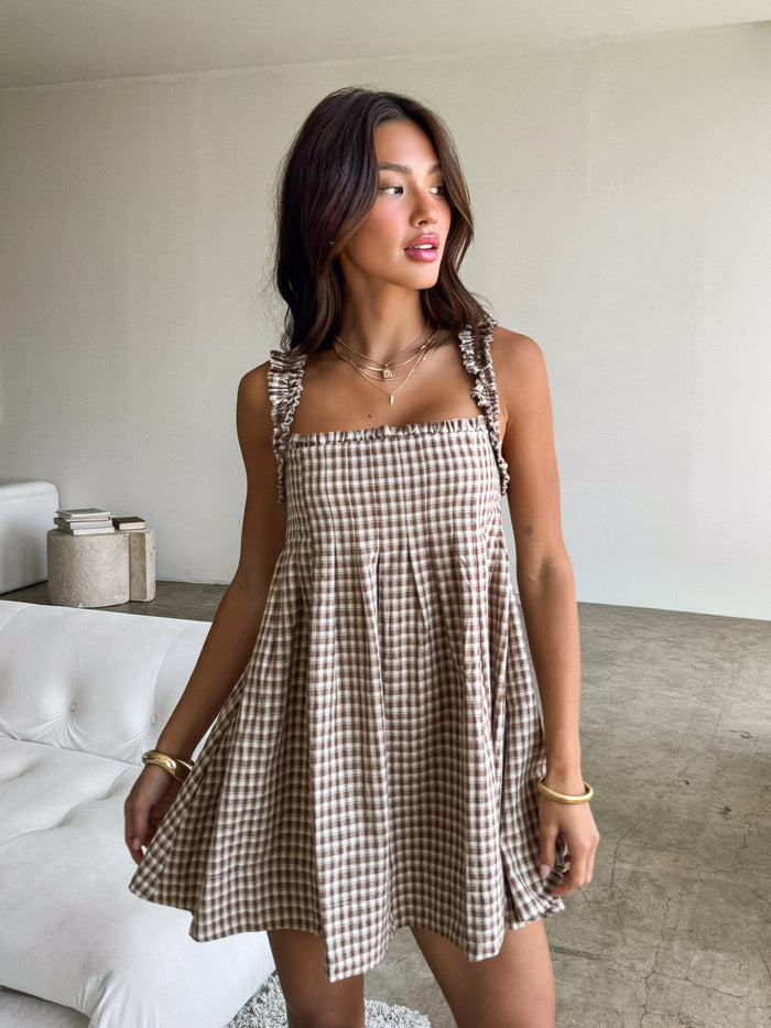 Briony Gingham Mini Dress - Stitch And Feather