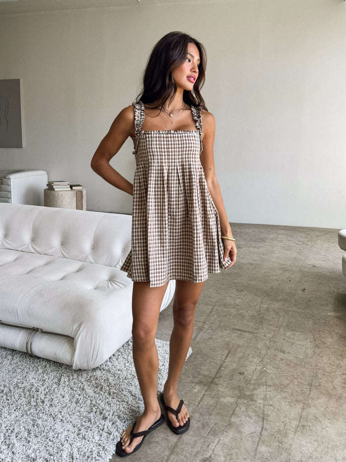 Briony Gingham Mini Dress - Stitch And Feather