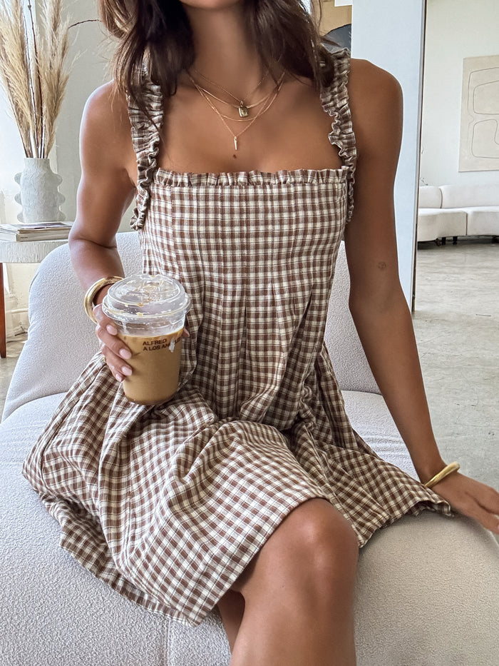 Briony Gingham Mini Dress - Stitch And Feather
