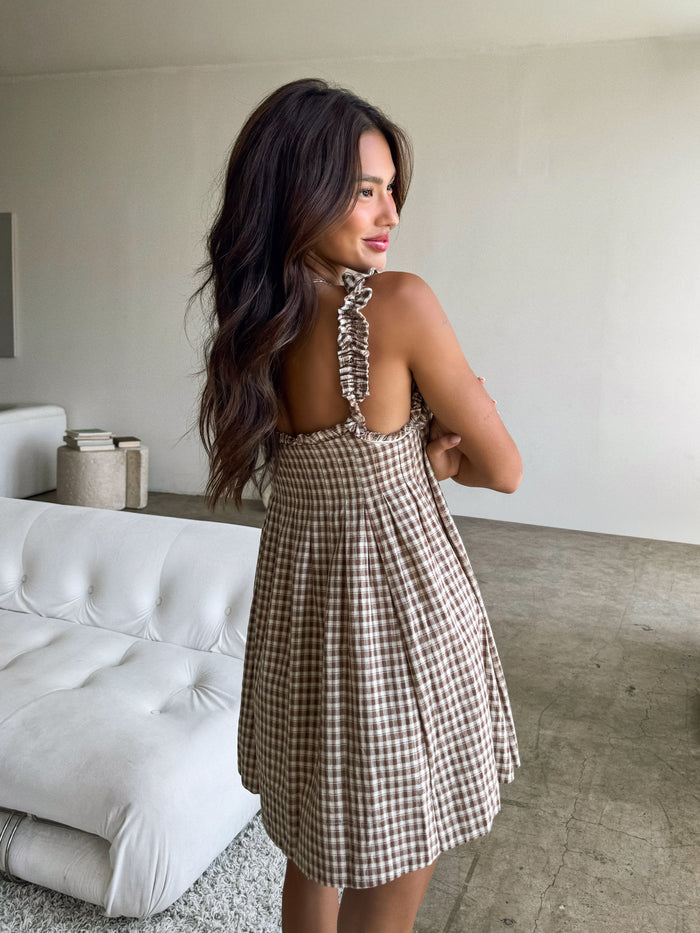 Briony Gingham Mini Dress - Stitch And Feather