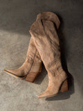 Bronco Cowboy Western Boot in Almond - Stitch And Feather