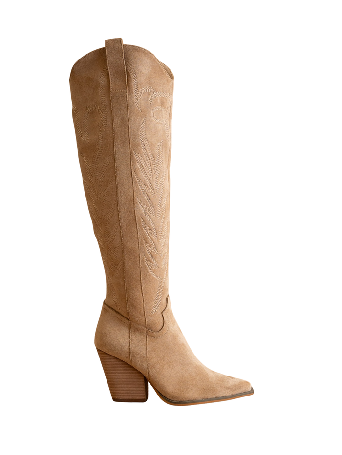 Bronco Cowboy Western Boot in Almond - Stitch And Feather