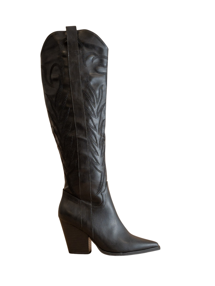 Bronco Cowboy Western Boot in Black - Stitch And Feather