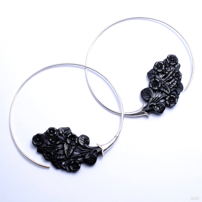 Bunch Earrings from Maya Jewelry in Silver with horn
