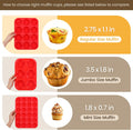CAKETIME 12 Cups Silicone Muffin Pan - Nonstick Cupcake Pan 1 Pack Regular Size Silicone Mold for Baking