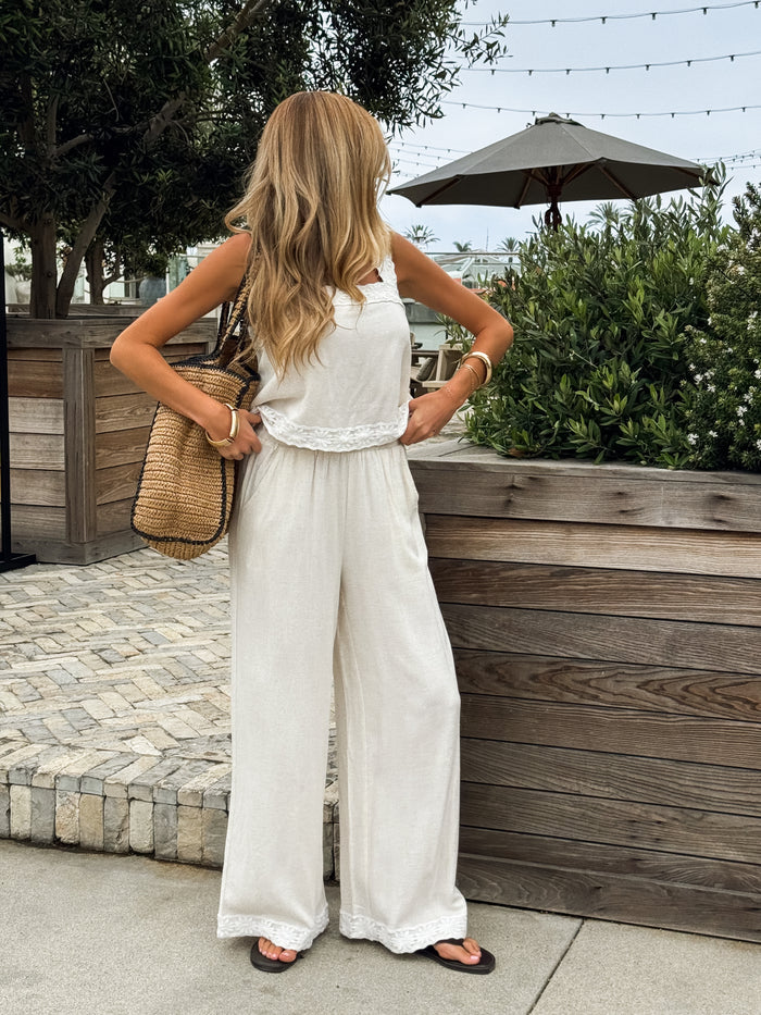 Cala Linen Tank Top - Stitch And Feather