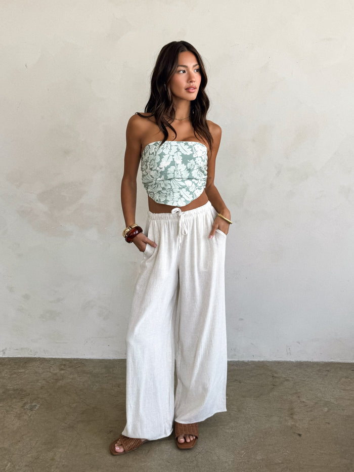 Calabria Floral Strapless Scarf Top - Final Sale - Stitch And Feather
