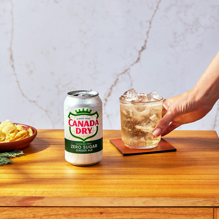 Canada Dry Zero Sugar Ginger Ale Soda, 12 fl oz cans, 12 pack