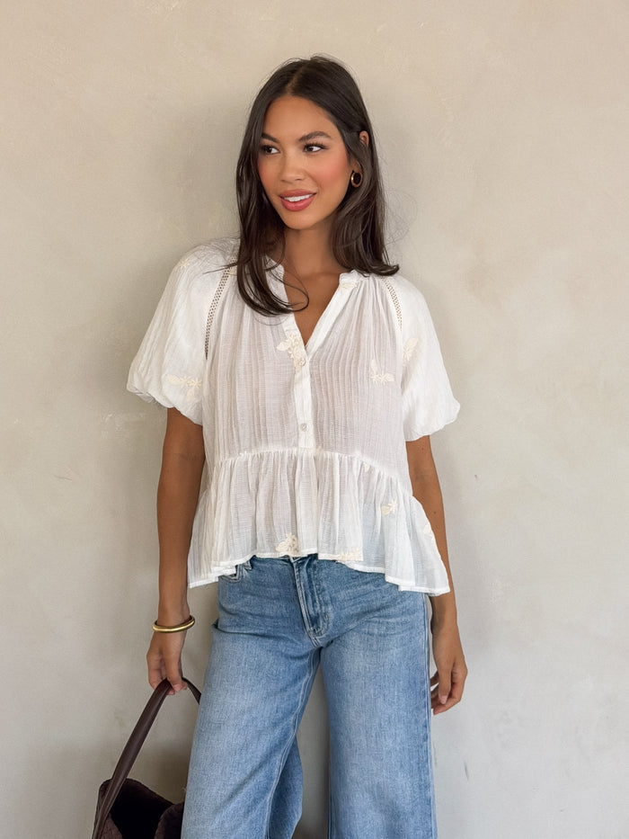Candela Embroidered Blouse - Stitch And Feather