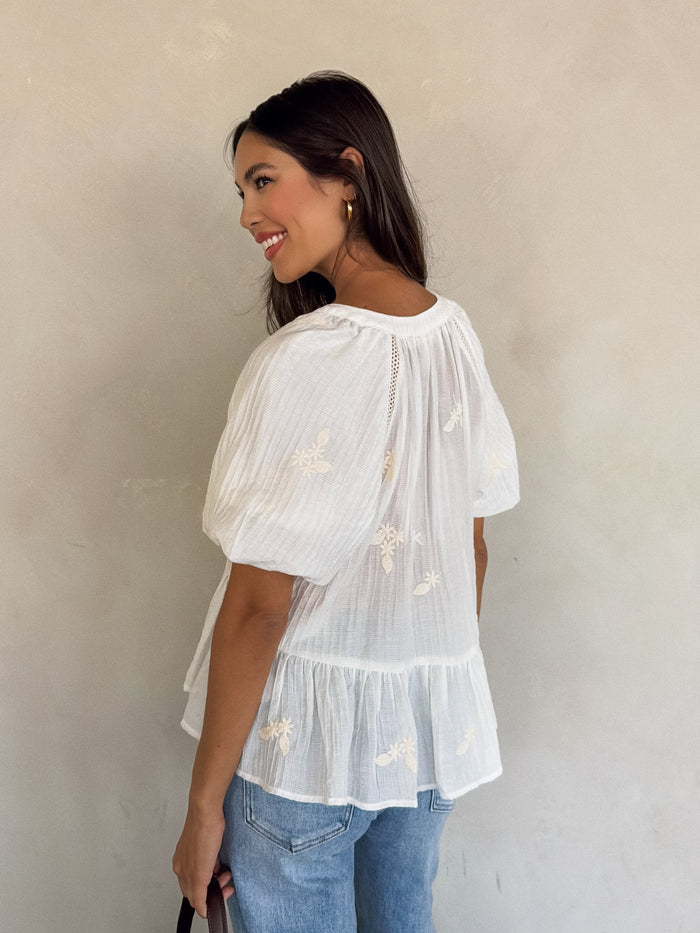Candela Embroidered Blouse - Stitch And Feather