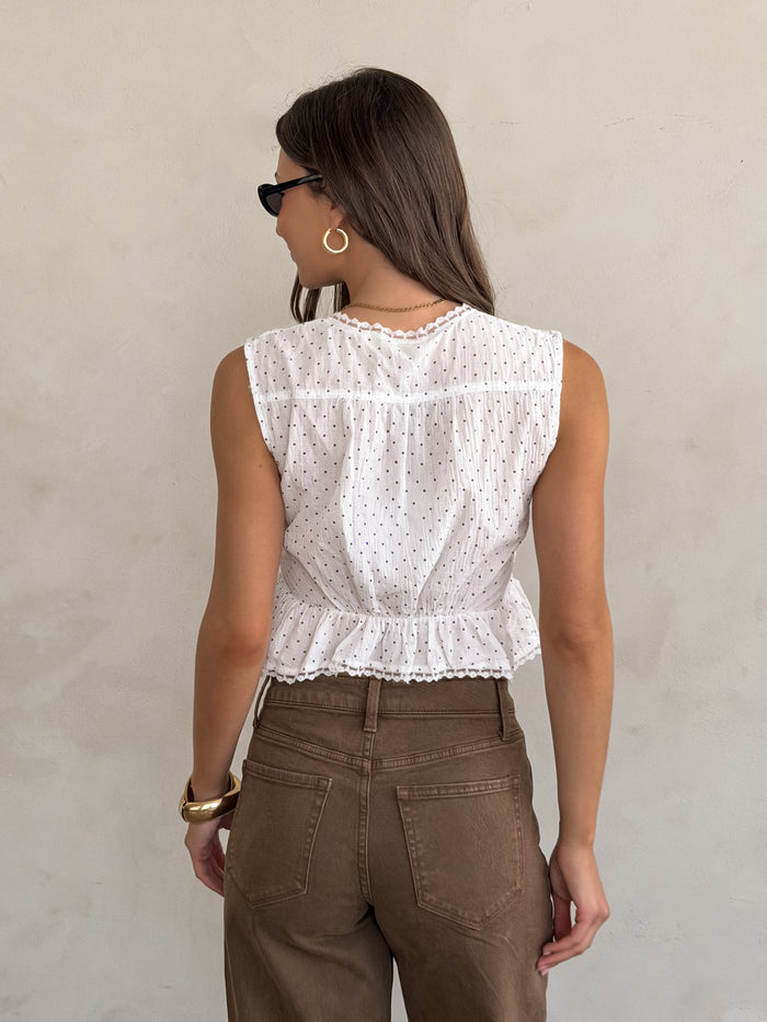 Cara Polka Dot Smocked Top - Stitch And Feather
