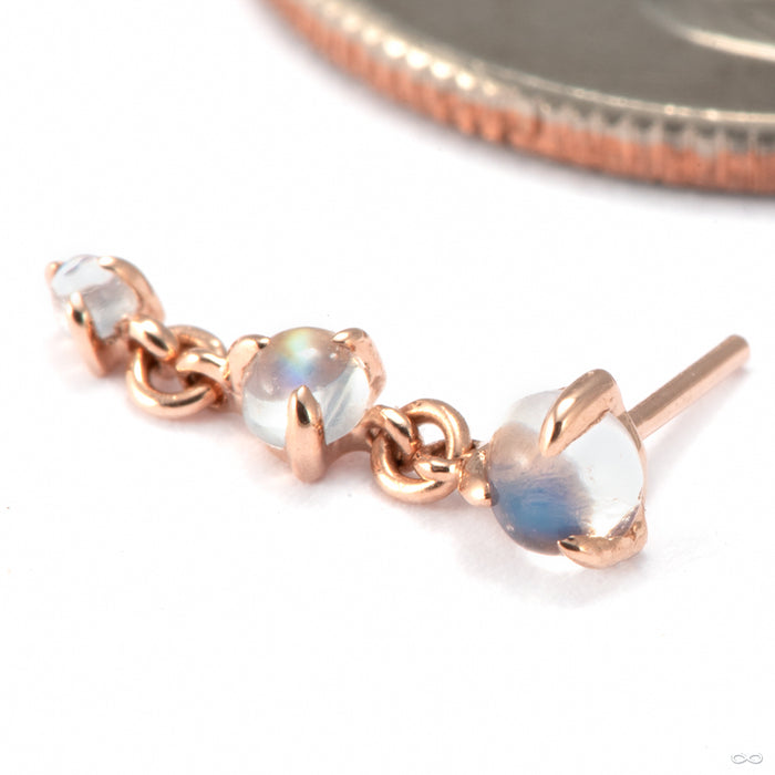 Cascade 3 Press-fit End in 14k Rose Gold with Moonstone from Modern Mood