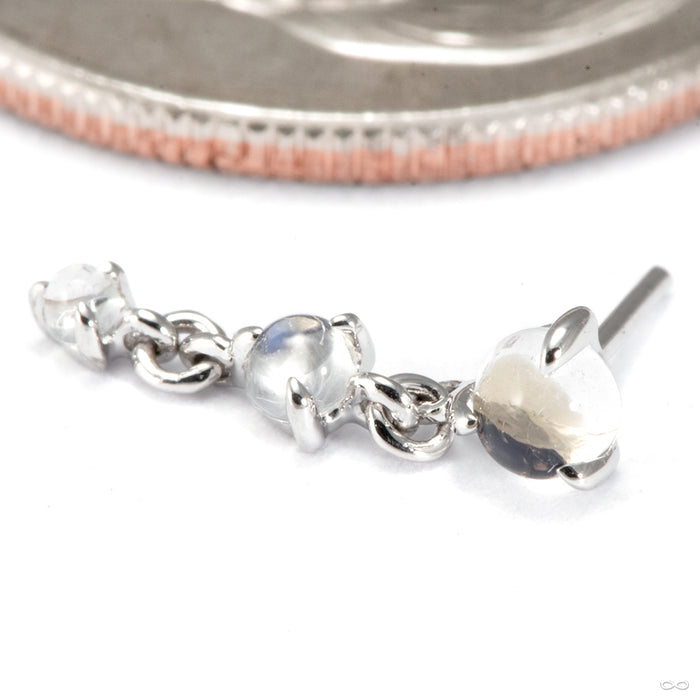 Cascade 3 Press-fit End in 14k White Gold with Moonstone from Modern Mood